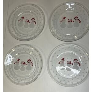 Crate & Barrel Snowman Plates - Set of 4